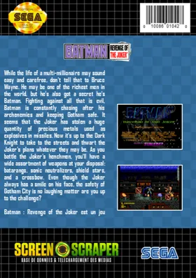 Batman - Revenge of the Joker (USA) box cover back